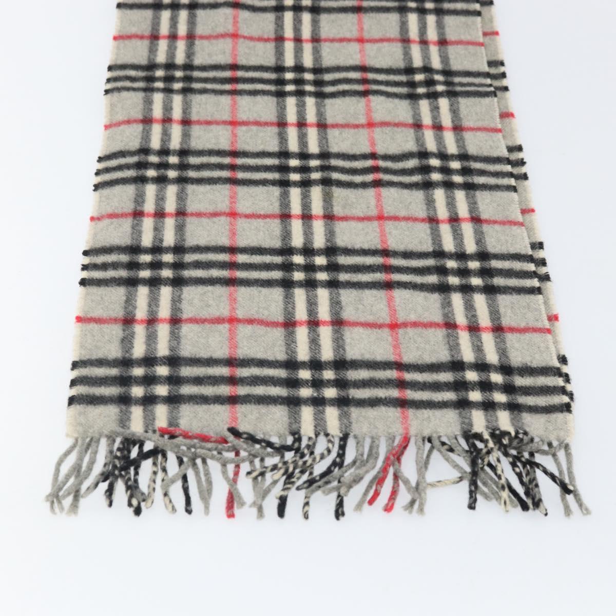 Burberrys Nova Check Scarf Cashmere Gray Auth am10725
