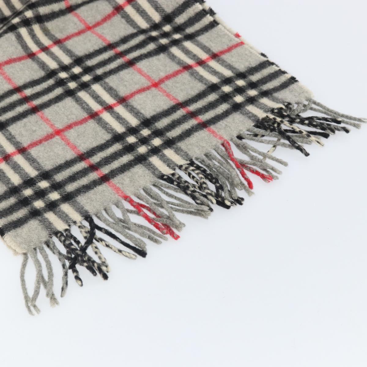 Burberrys Nova Check Scarf Cashmere Gray Auth am10725