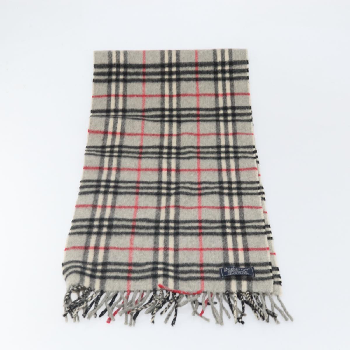 Burberrys Nova Check Scarf Cashmere Gray Auth am10725