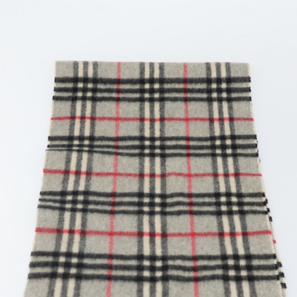 Burberrys Nova Check Scarf Cashmere Gray Auth am10725