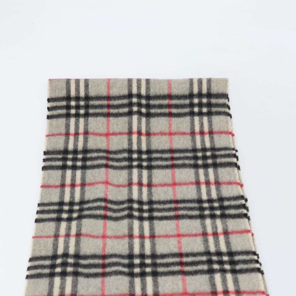Burberrys Nova Check Scarf Cashmere Gray Auth am10725