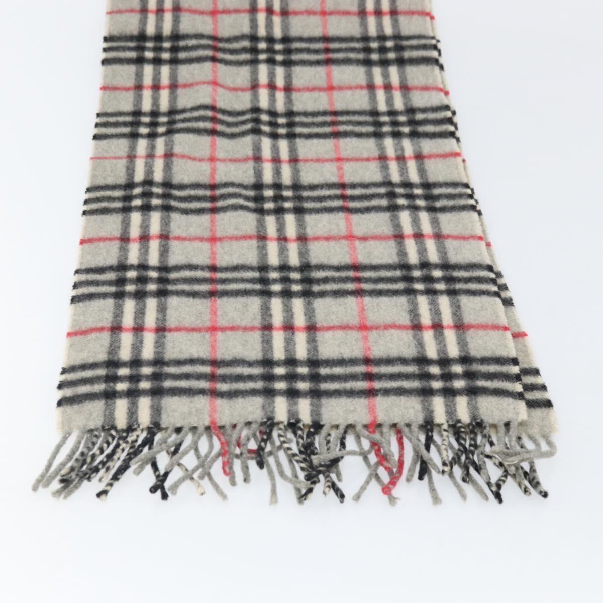 Burberrys Nova Check Scarf Cashmere Gray Auth am10725