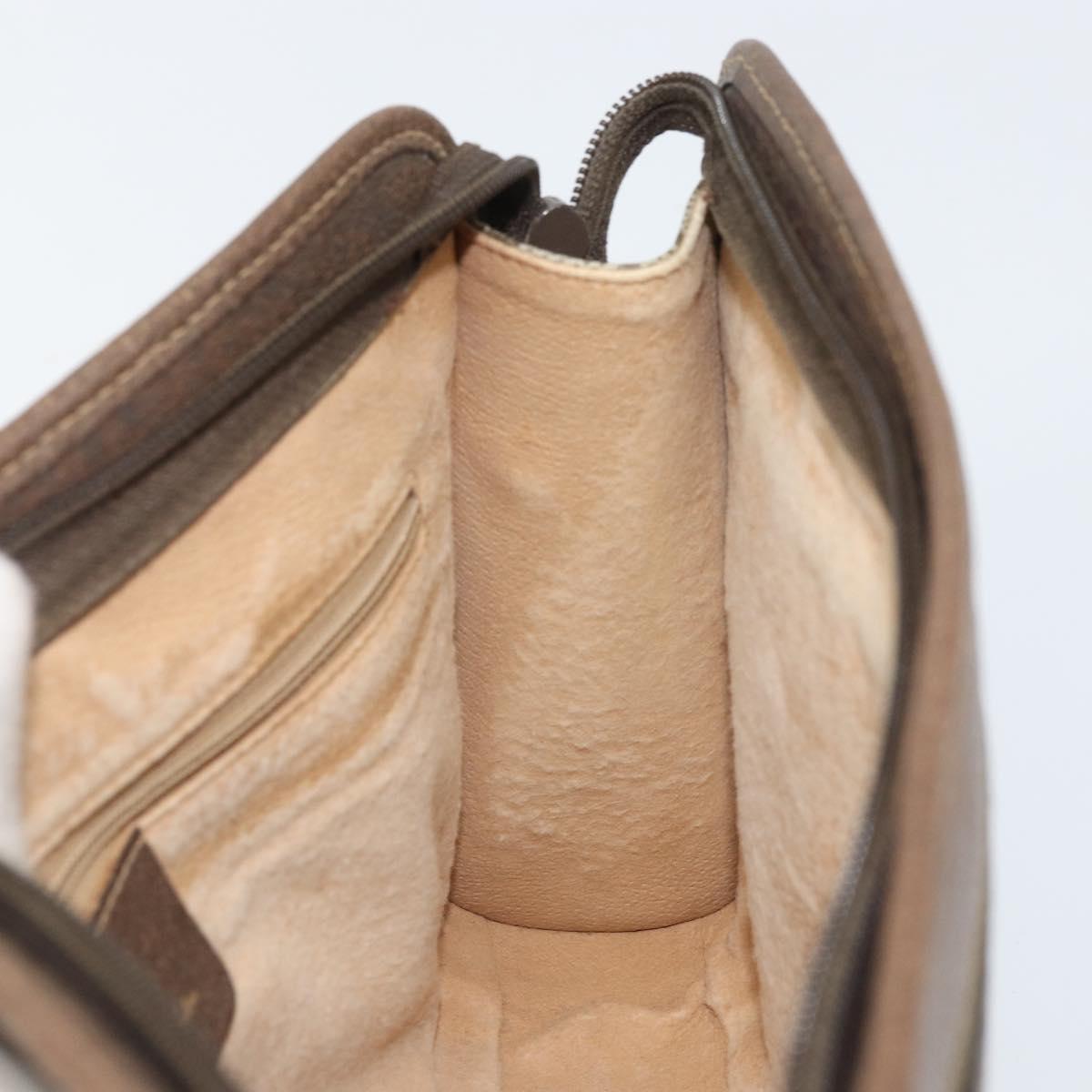 GUCCI GG Supreme Clutch Bag PVC Beige Gold 97 01 037 Auth am10731