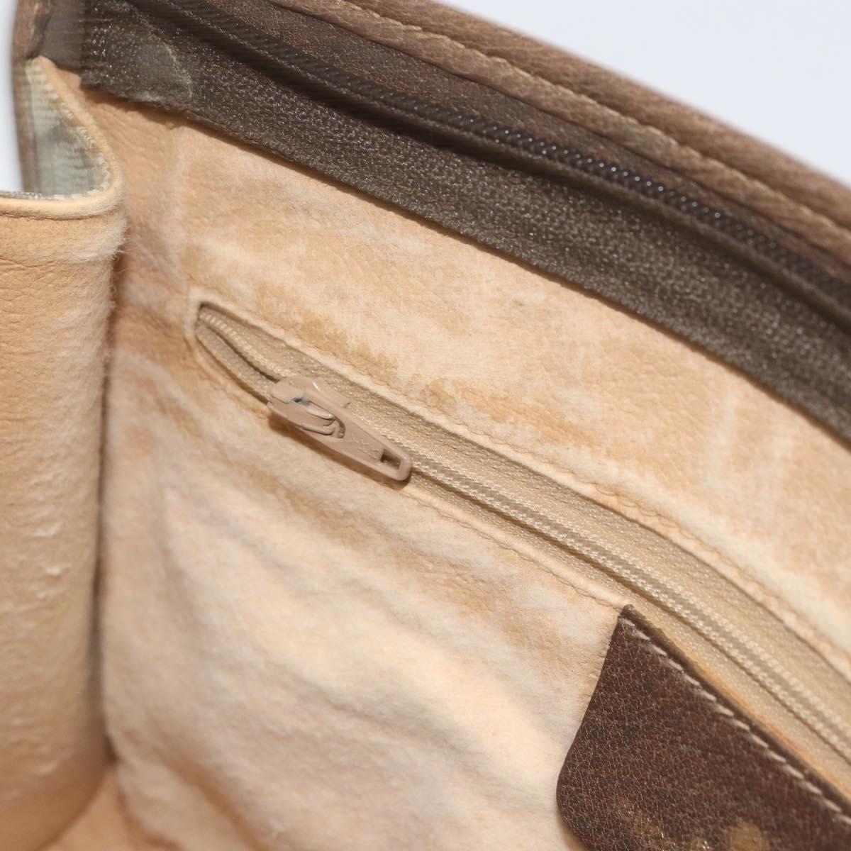 GUCCI GG Supreme Clutch Bag PVC Beige Gold 97 01 037 Auth am10731