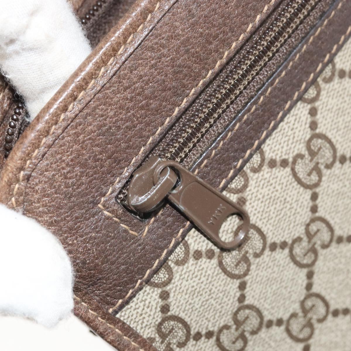 GUCCI GG Supreme Clutch Bag PVC Beige Gold 97 01 037 Auth am10731