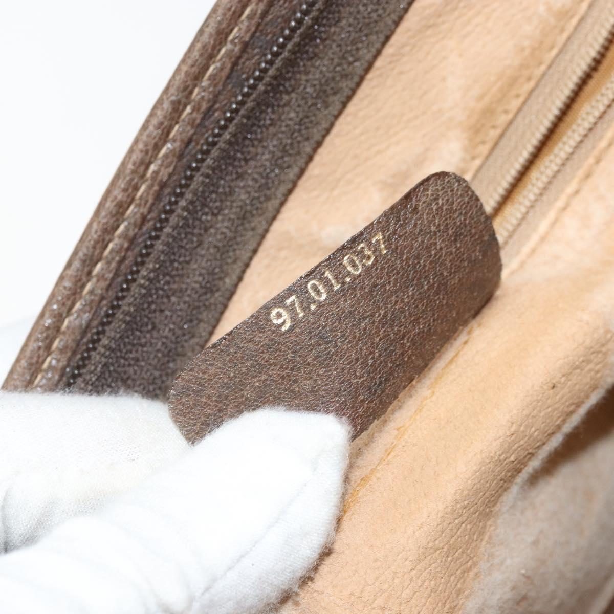 GUCCI GG Supreme Clutch Bag PVC Beige Gold 97 01 037 Auth am10731