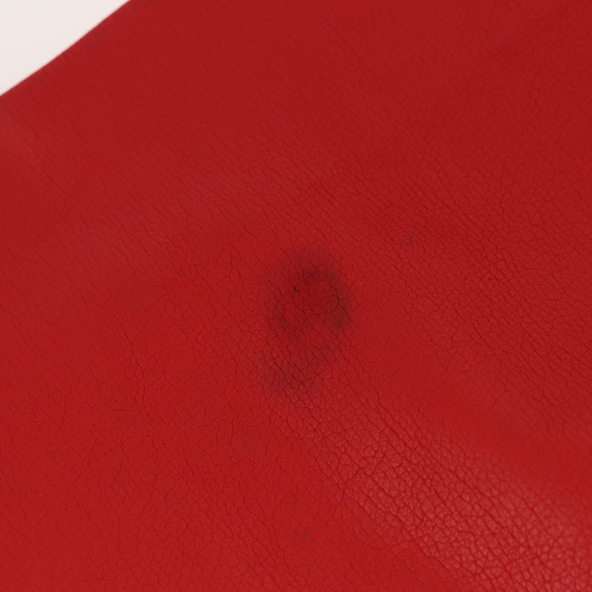 Christian Dior skirt Leather Red CC Auth am10735