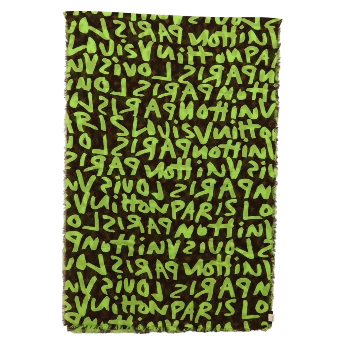LOUIS VUITTON Monogram Graffiti Scarf Green LV Auth am10736SV