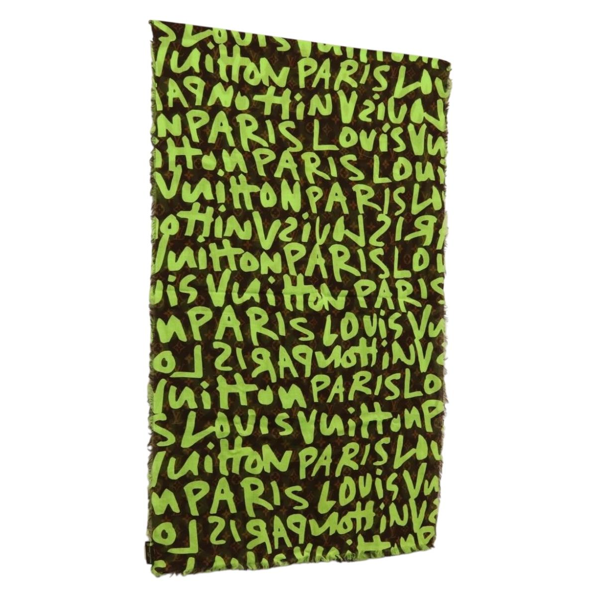 LOUIS VUITTON Monogram Graffiti Scarf Green LV Auth am10736SV