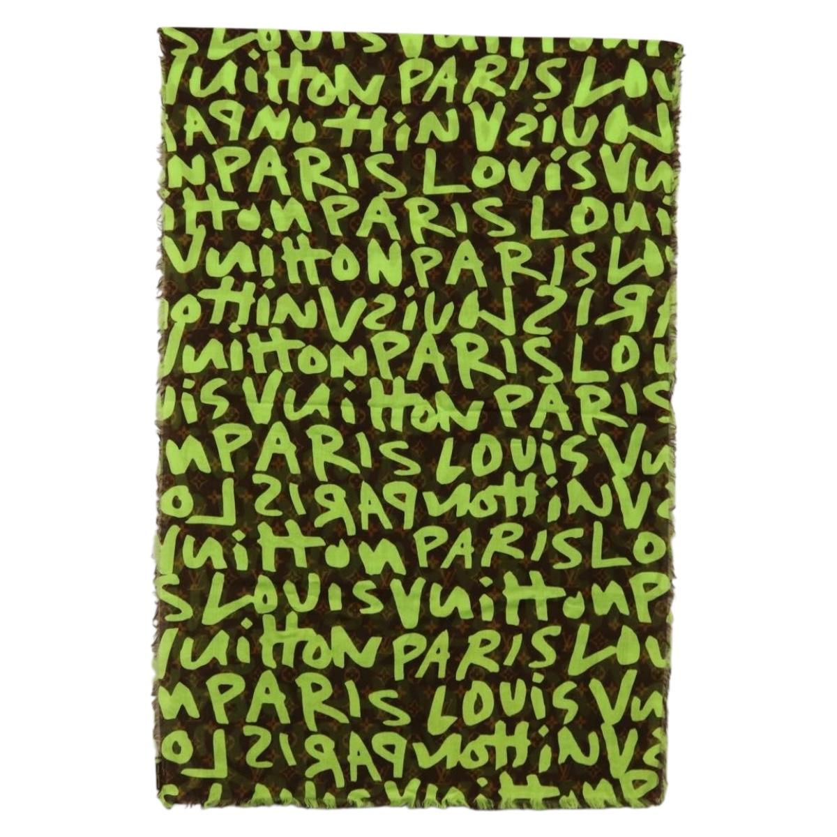 LOUIS VUITTON Monogram Graffiti Scarf Green LV Auth am10736SV