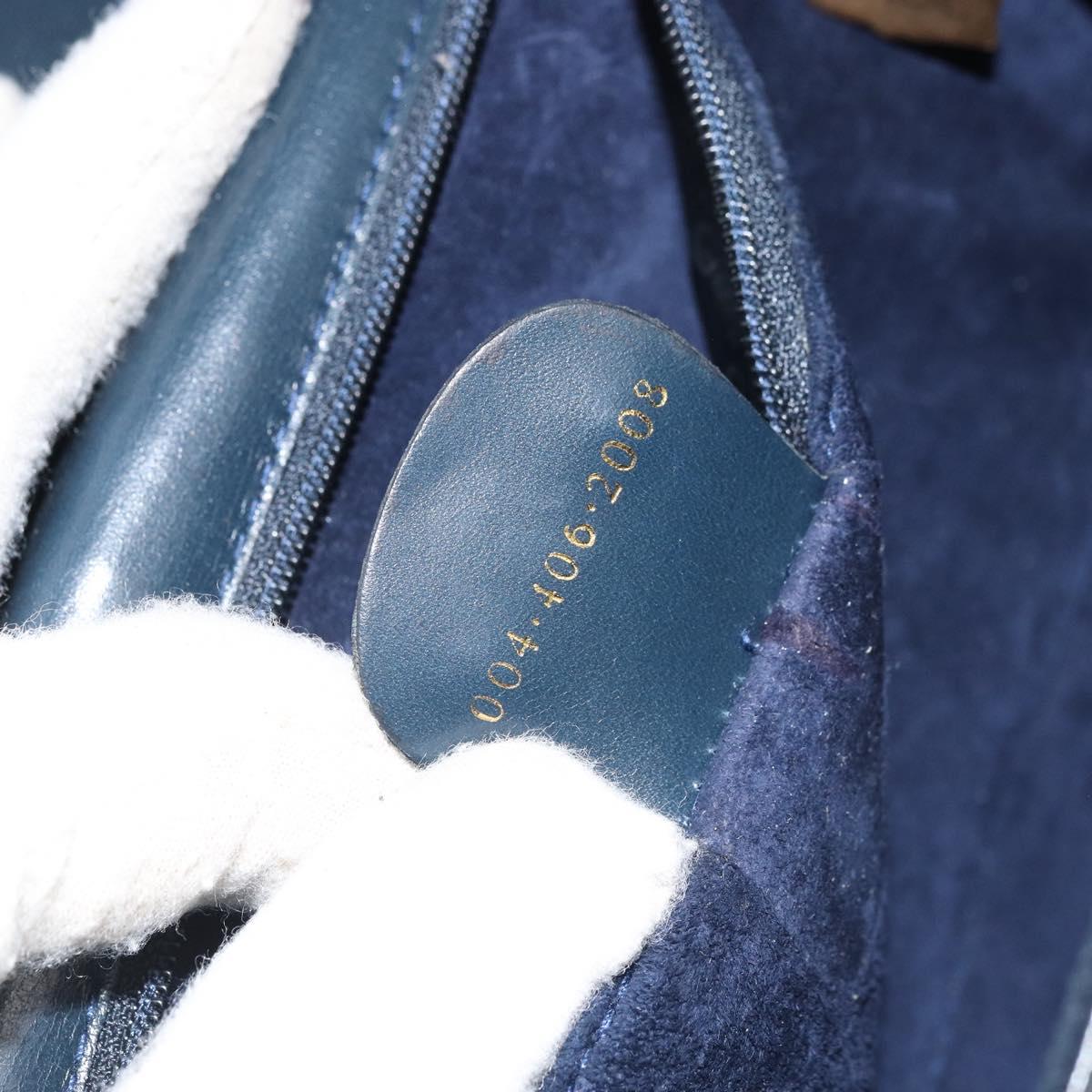 GUCCI Shoulder Bag Leather Navy Gold 406 004 2008 Auth am10743