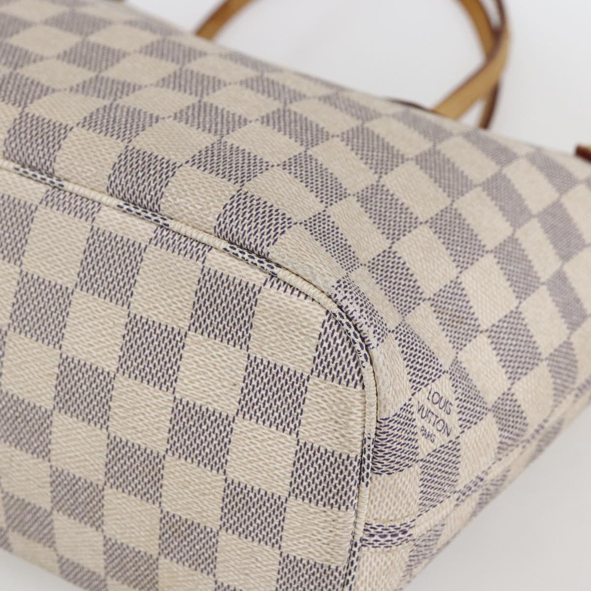 LOUIS VUITTON Damier Azur Neverfull PM Tote Bag N41362 LV Auth am10745