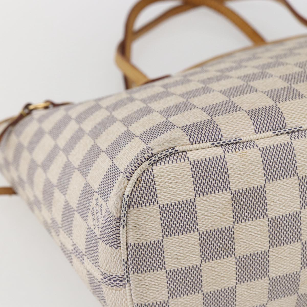 LOUIS VUITTON Damier Azur Neverfull PM Tote Bag N41362 LV Auth am10745