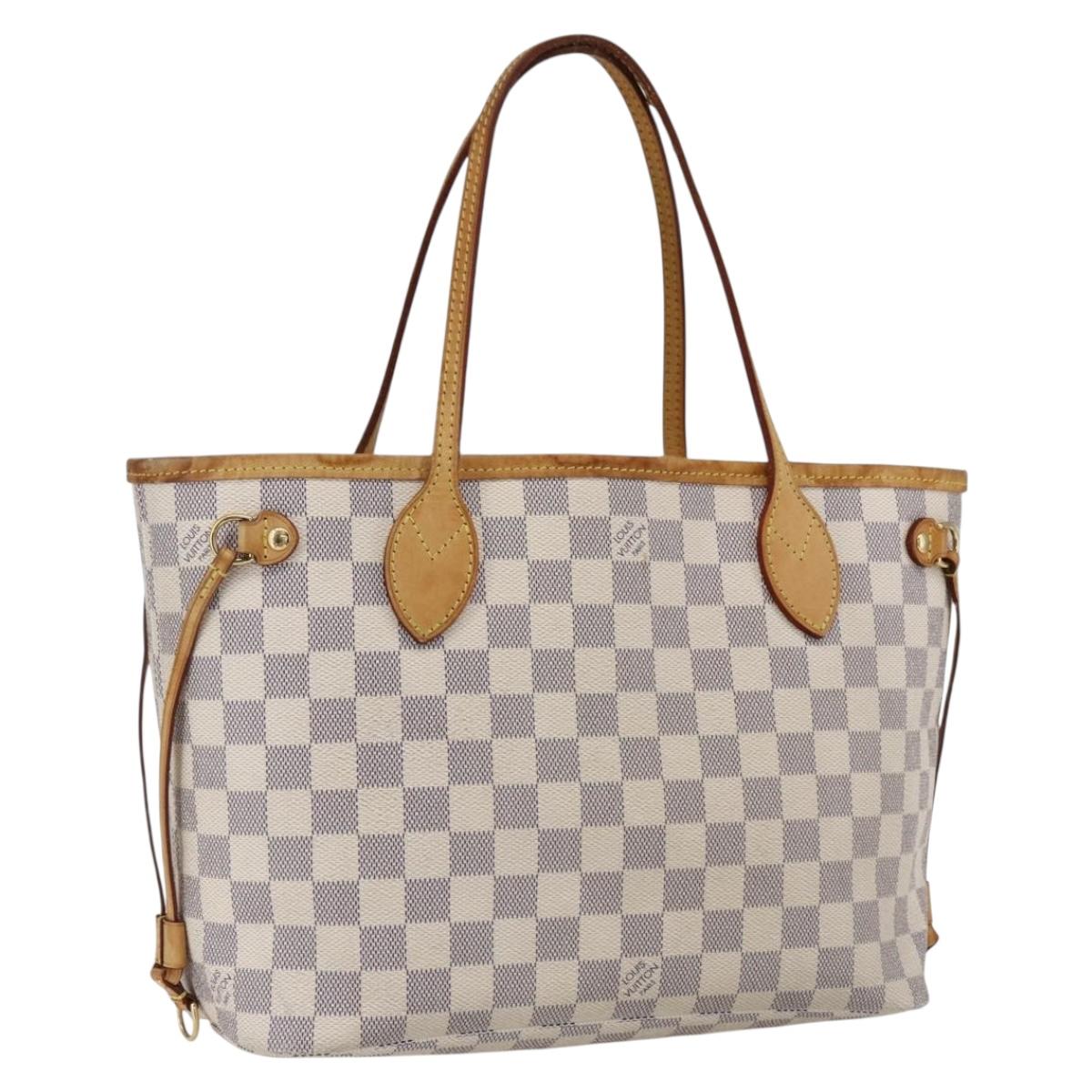 LOUIS VUITTON Damier Azur Neverfull PM Tote Bag N41362 LV Auth am10745