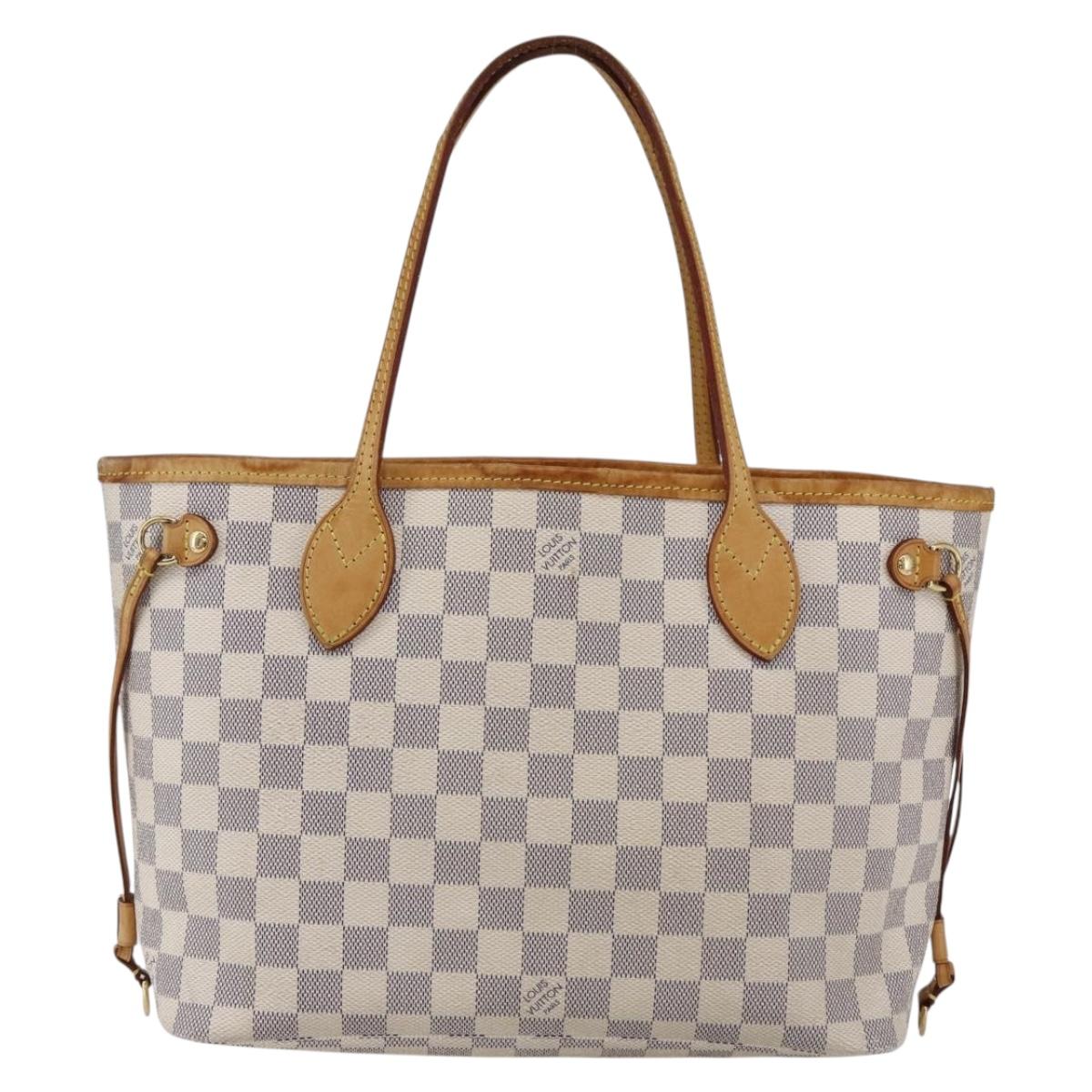 LOUIS VUITTON Damier Azur Neverfull PM Tote Bag N41362 LV Auth am10745