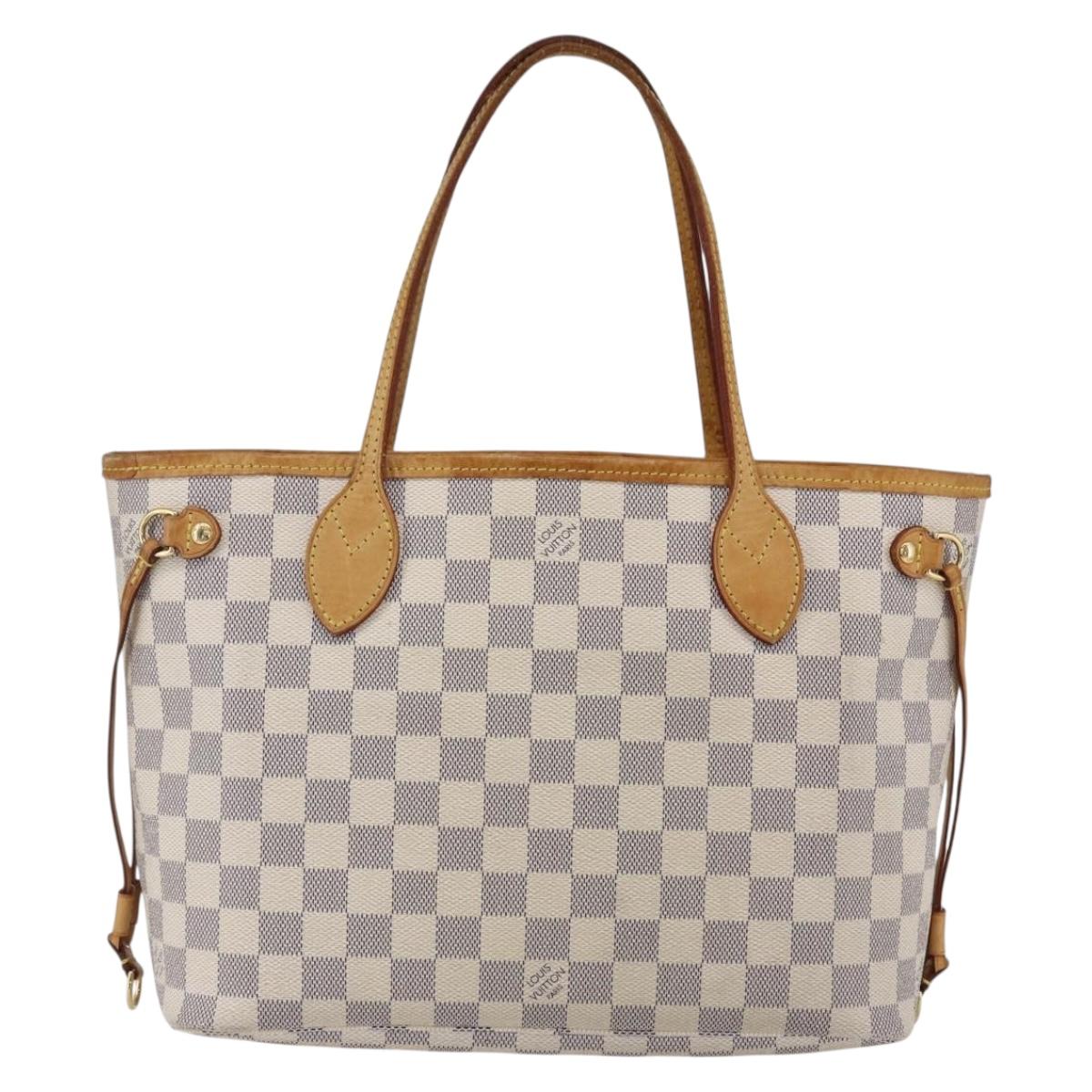 LOUIS VUITTON Damier Azur Neverfull PM Tote Bag N41362 LV Auth am10745