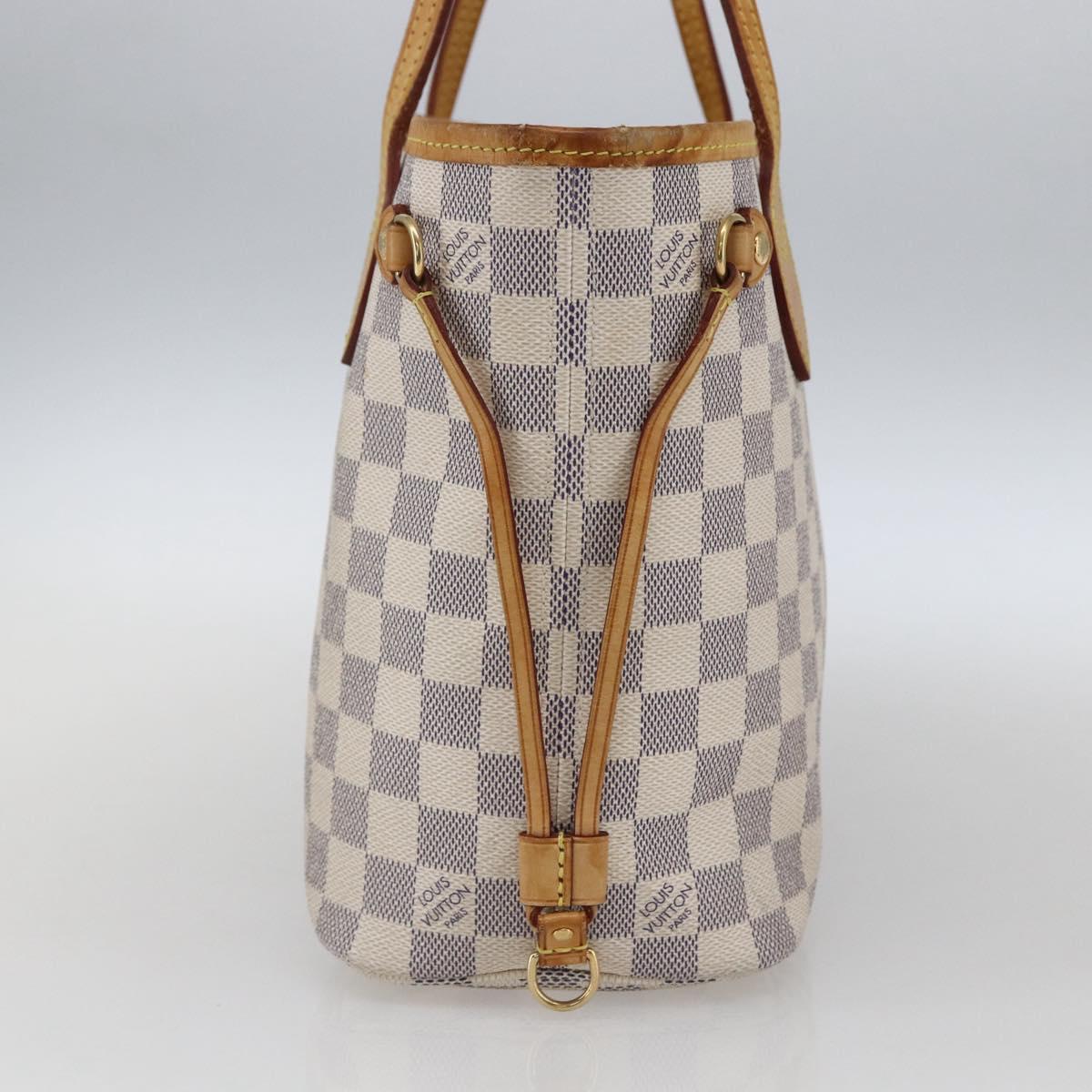 LOUIS VUITTON Damier Azur Neverfull PM Tote Bag N41362 LV Auth am10745