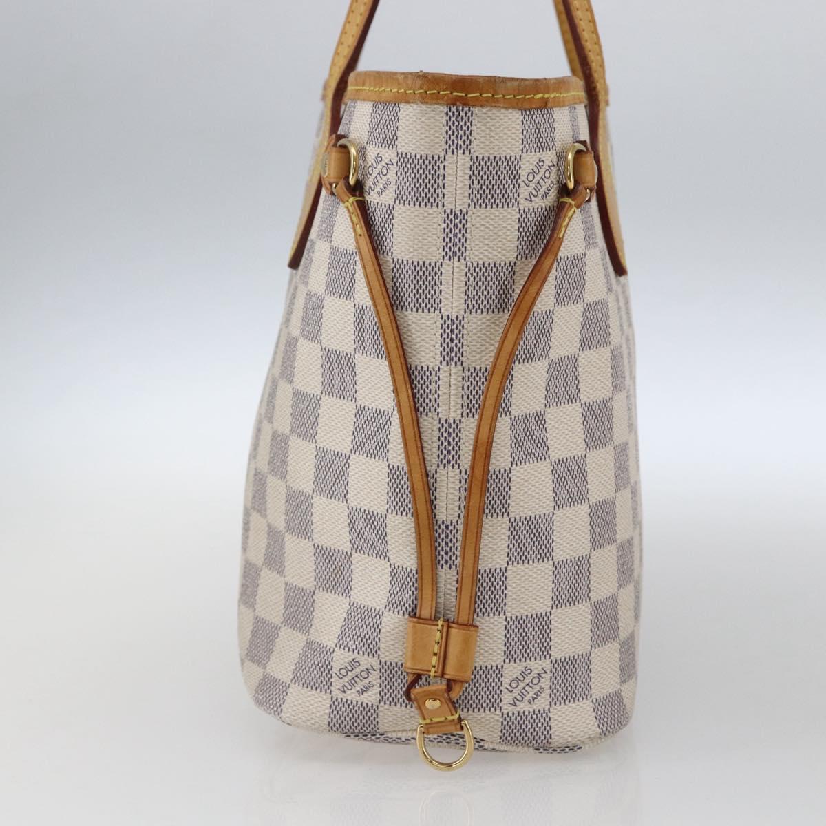 LOUIS VUITTON Damier Azur Neverfull PM Tote Bag N41362 LV Auth am10745