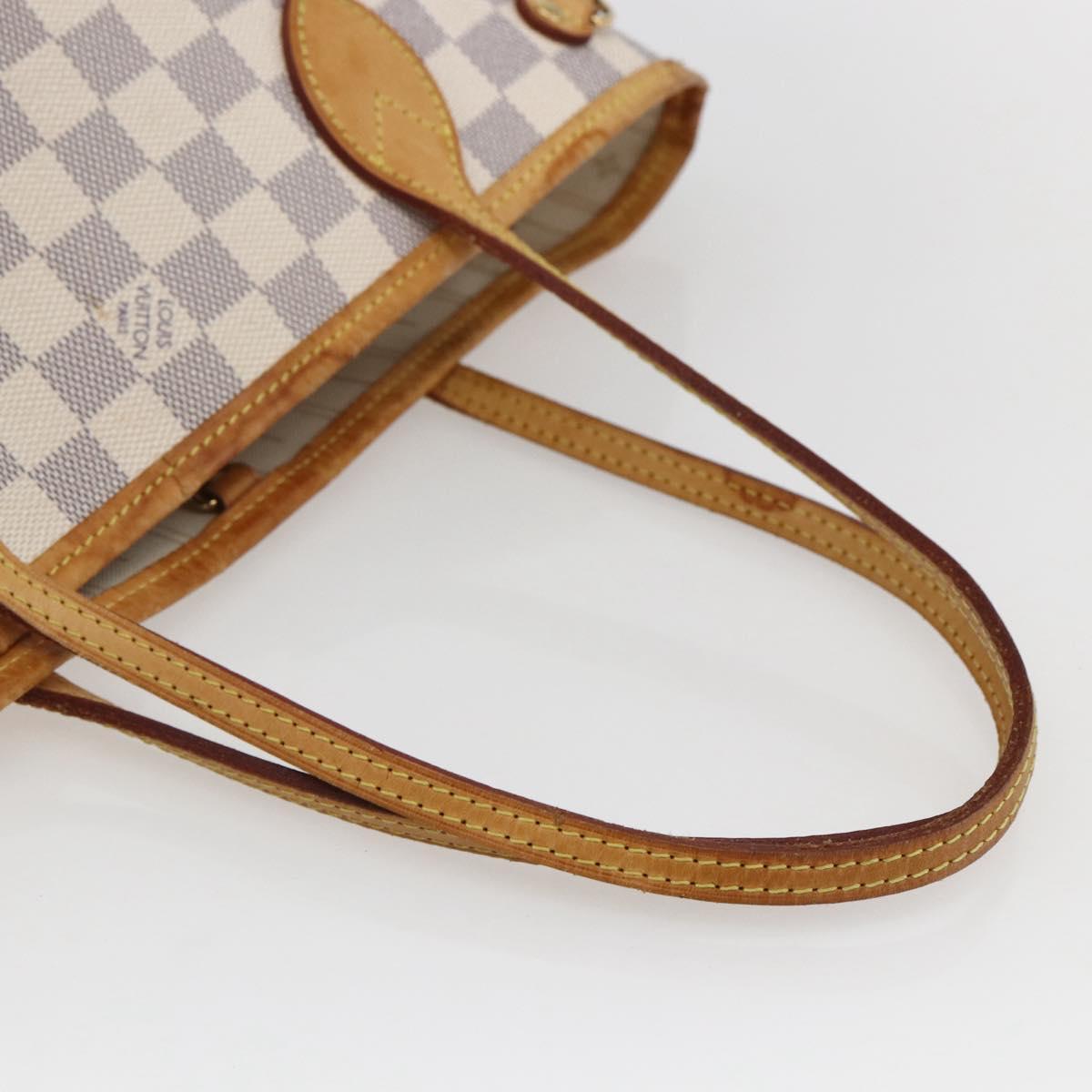 LOUIS VUITTON Damier Azur Neverfull PM Tote Bag N41362 LV Auth am10745