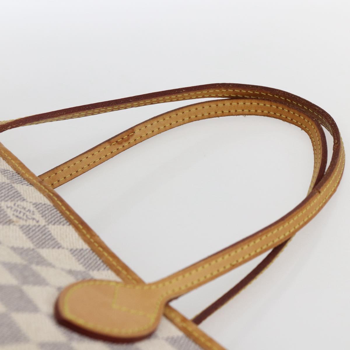 LOUIS VUITTON Damier Azur Neverfull PM Tote Bag N41362 LV Auth am10745
