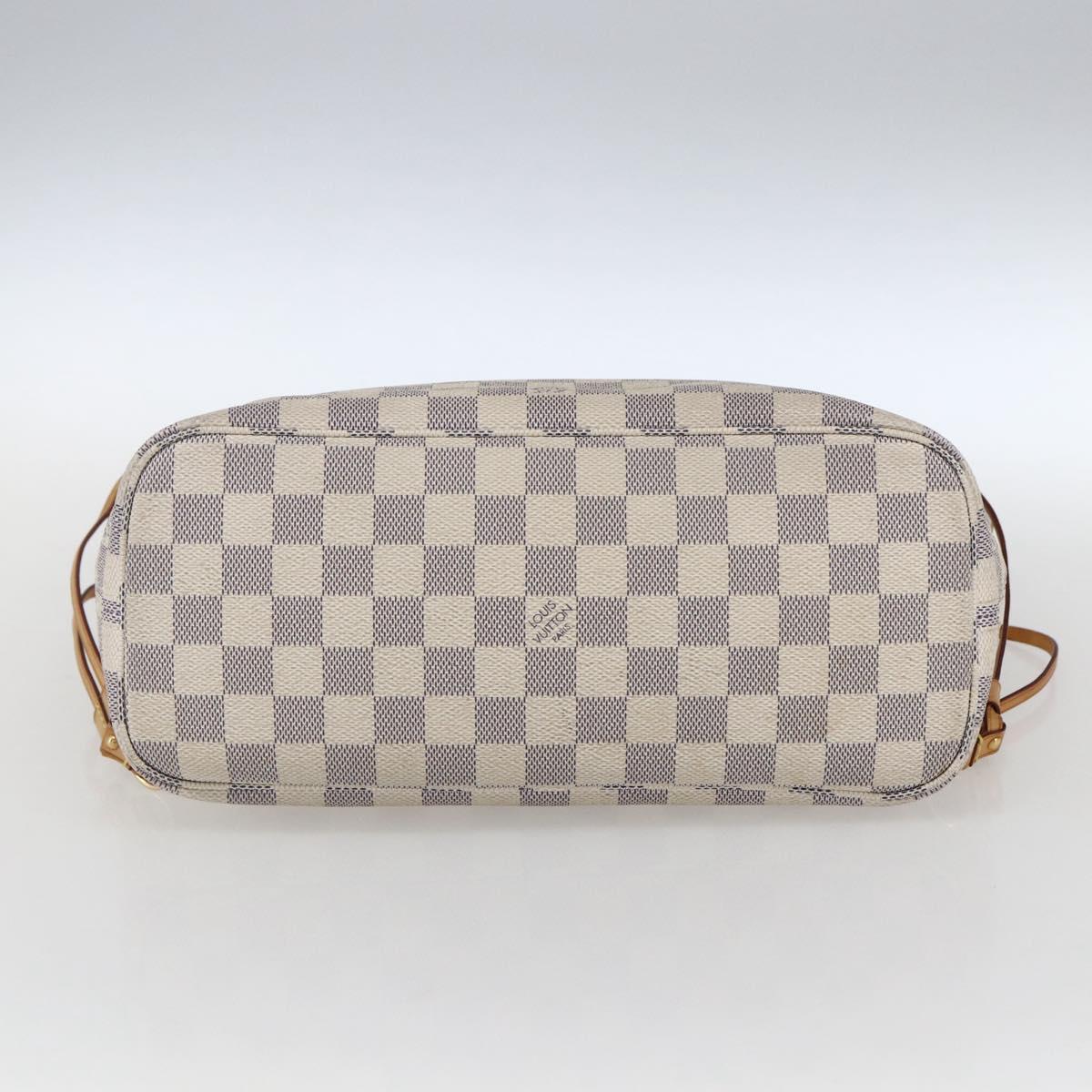 LOUIS VUITTON Damier Azur Neverfull PM Tote Bag N41362 LV Auth am10745