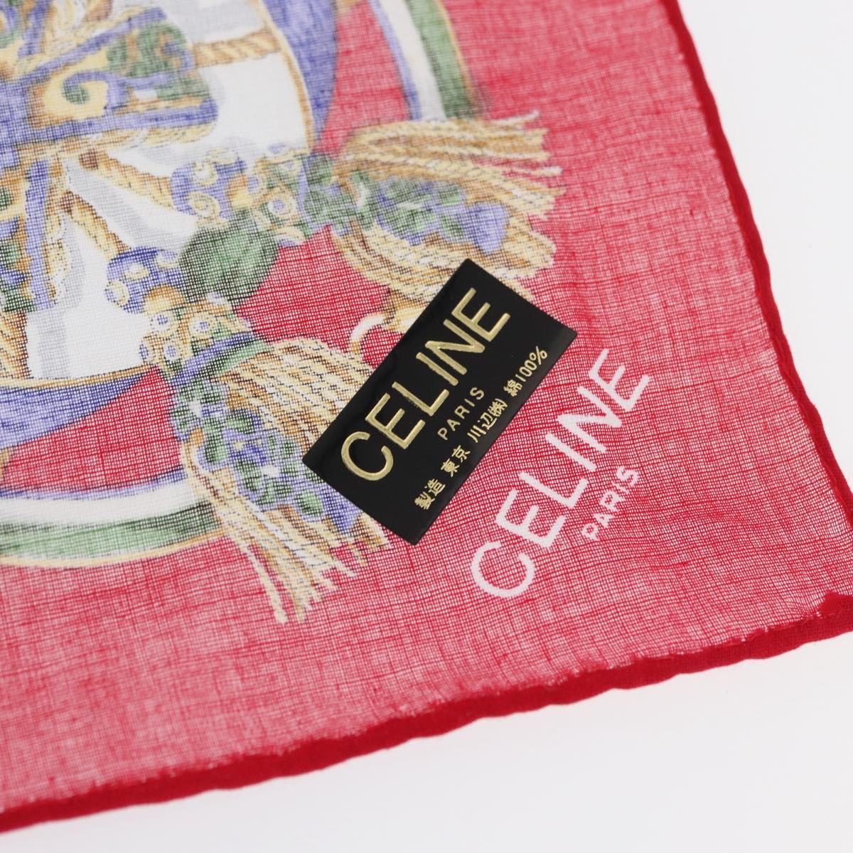 CELINE Handkerchief Cotton 2 Set Navy Red Auth am10748V