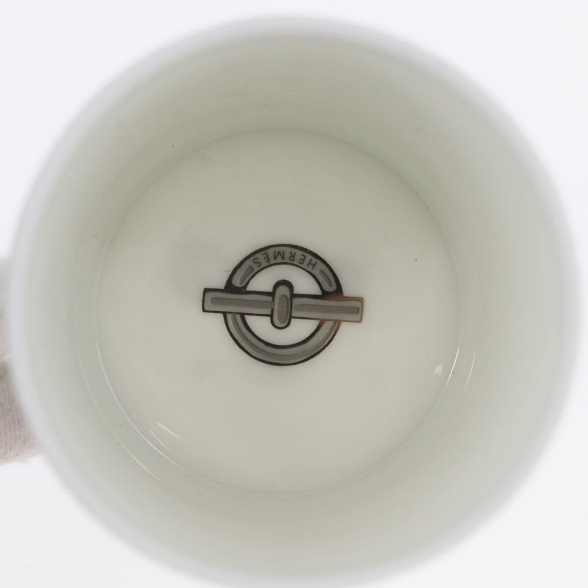 HERMES Schoendunkle Platinum Cup and Saucer Set of 2 Pottery Auth am10750SAV