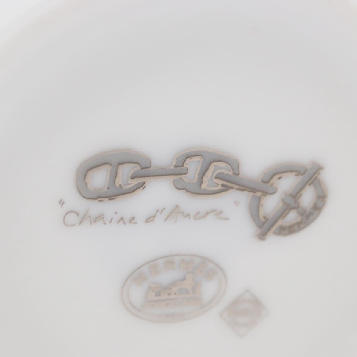 HERMES Schoendunkle Platinum Cup and Saucer Set of 2 Pottery Auth am10750SAV