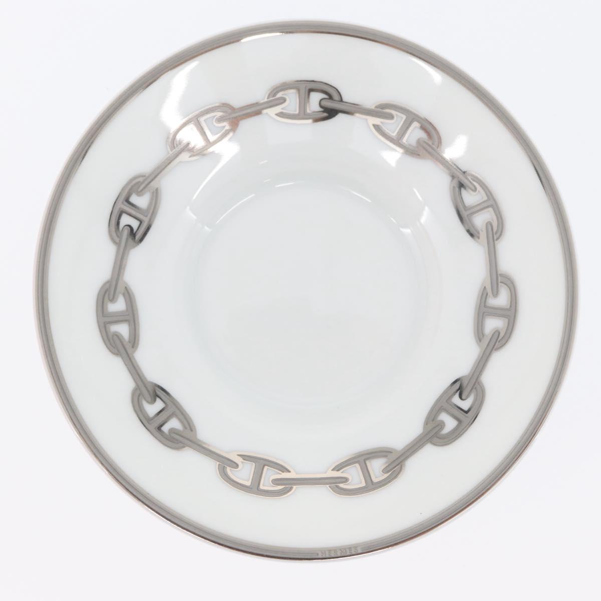 HERMES Schoendunkle Platinum Cup and Saucer Set of 2 Pottery Auth am10750SAV