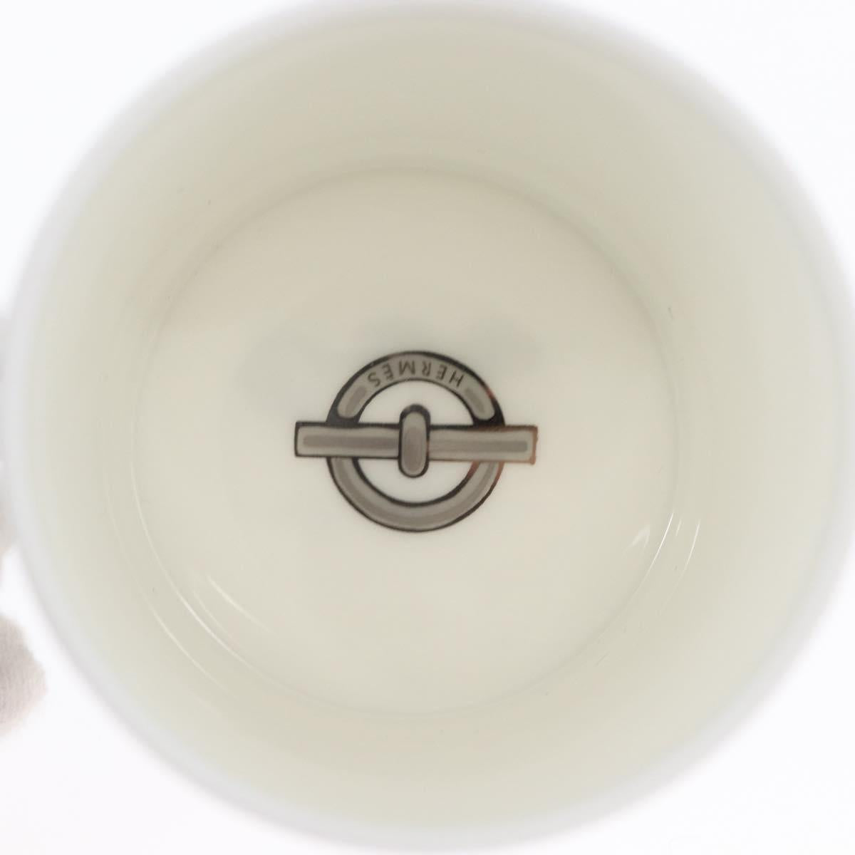 HERMES Schoendunkle Platinum Cup and Saucer Set of 2 Pottery Auth am10750SAV