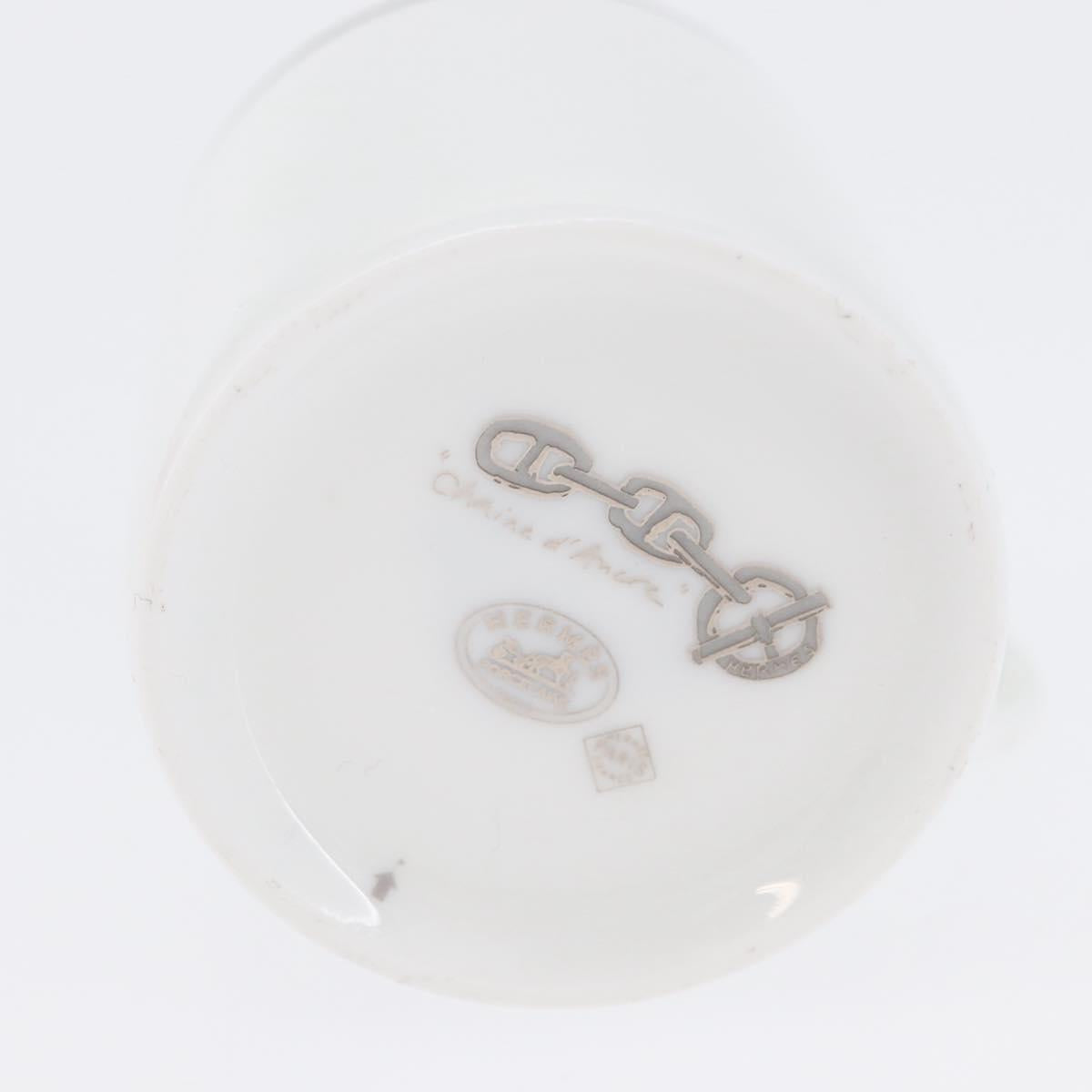 HERMES Schoendunkle Platinum Cup and Saucer Set of 2 Pottery Auth am10750SAV