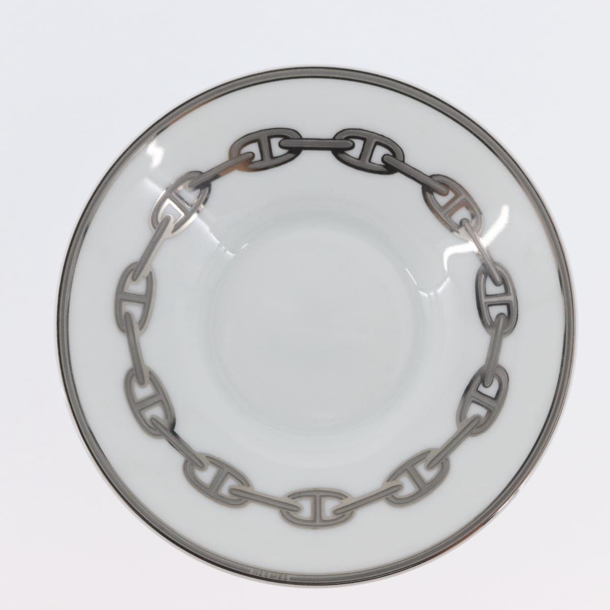 HERMES Schoendunkle Platinum Cup and Saucer Set of 2 Pottery Auth am10750SAV
