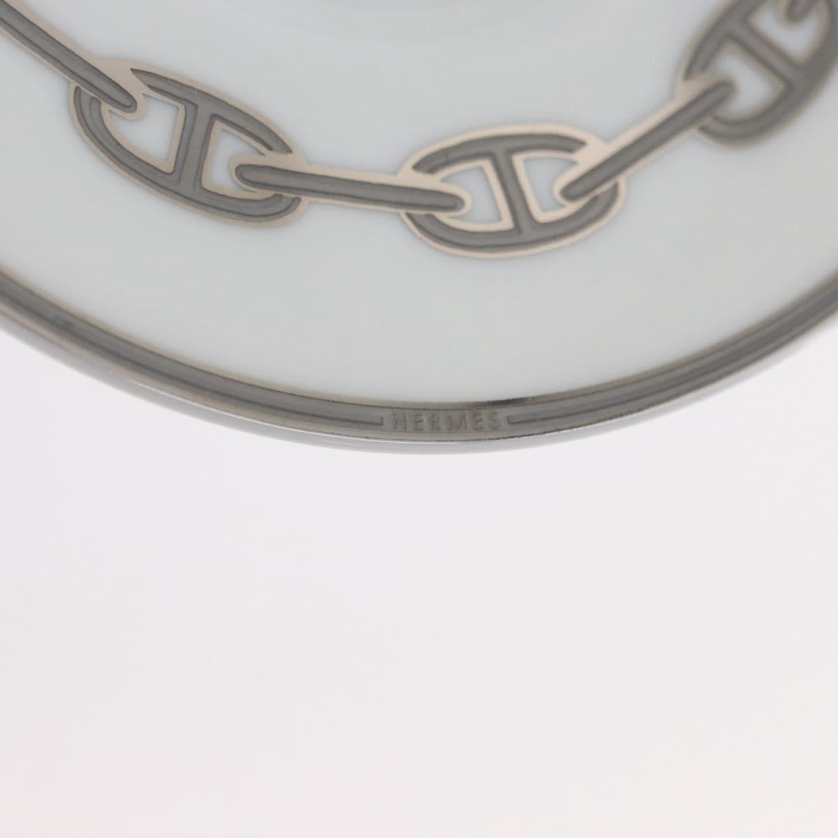 HERMES Schoendunkle Platinum Cup and Saucer Set of 2 Pottery Auth am10750SAV