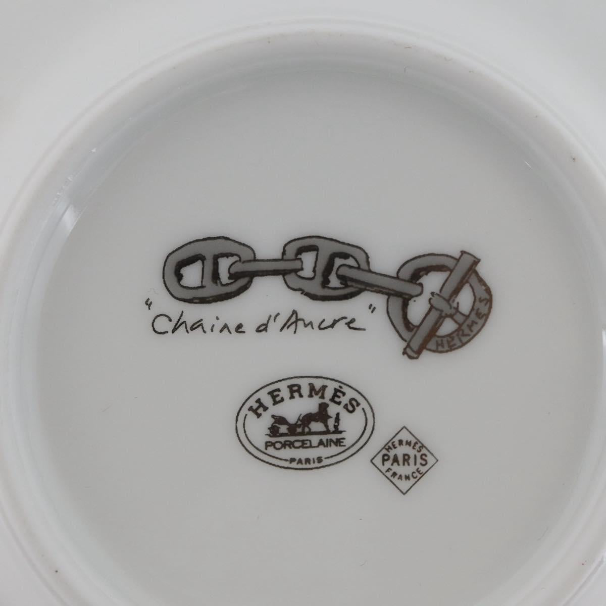 HERMES Schoendunkle Platinum Cup and Saucer Set of 2 Pottery Auth am10750SAV