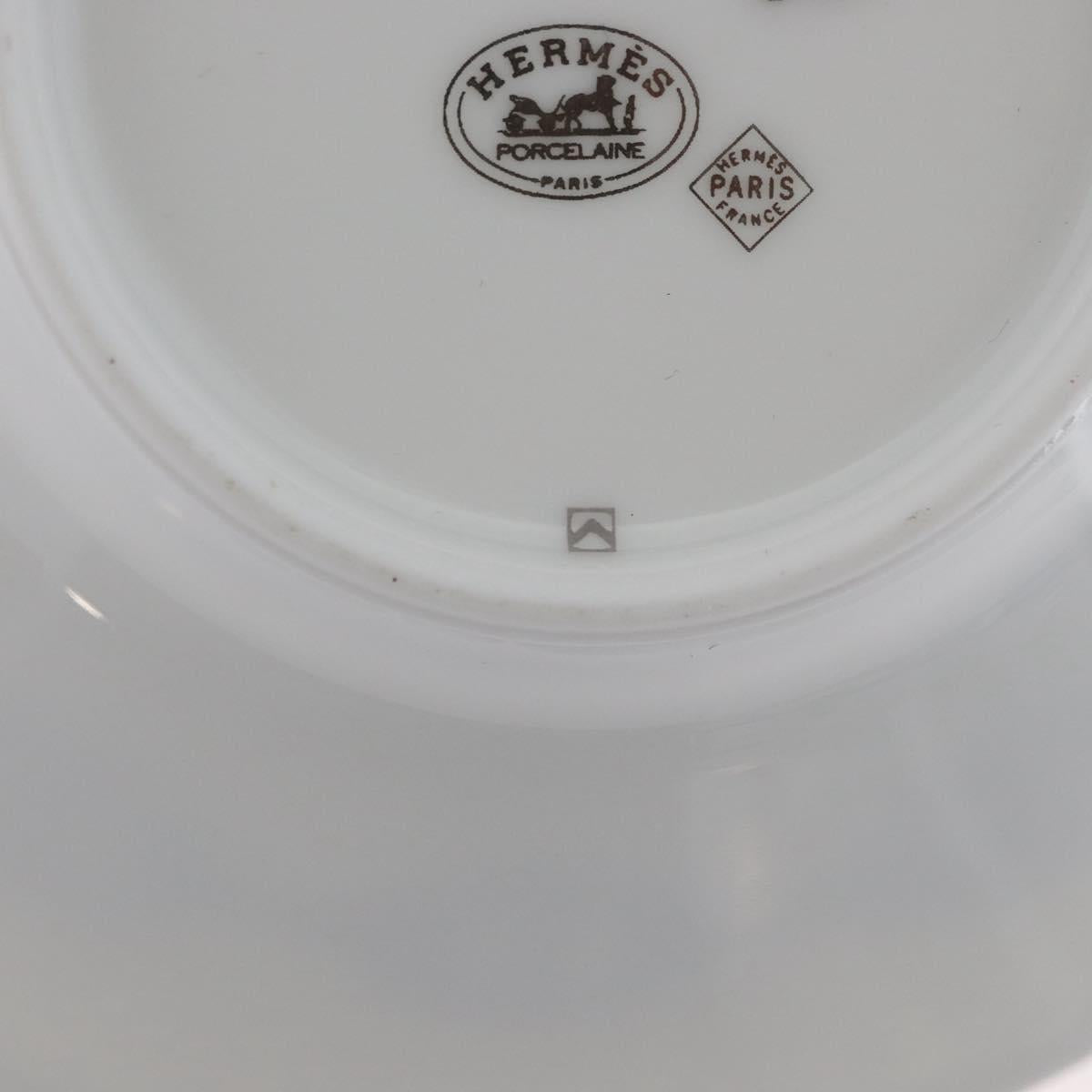 HERMES Schoendunkle Platinum Cup and Saucer Set of 2 Pottery Auth am10750SAV