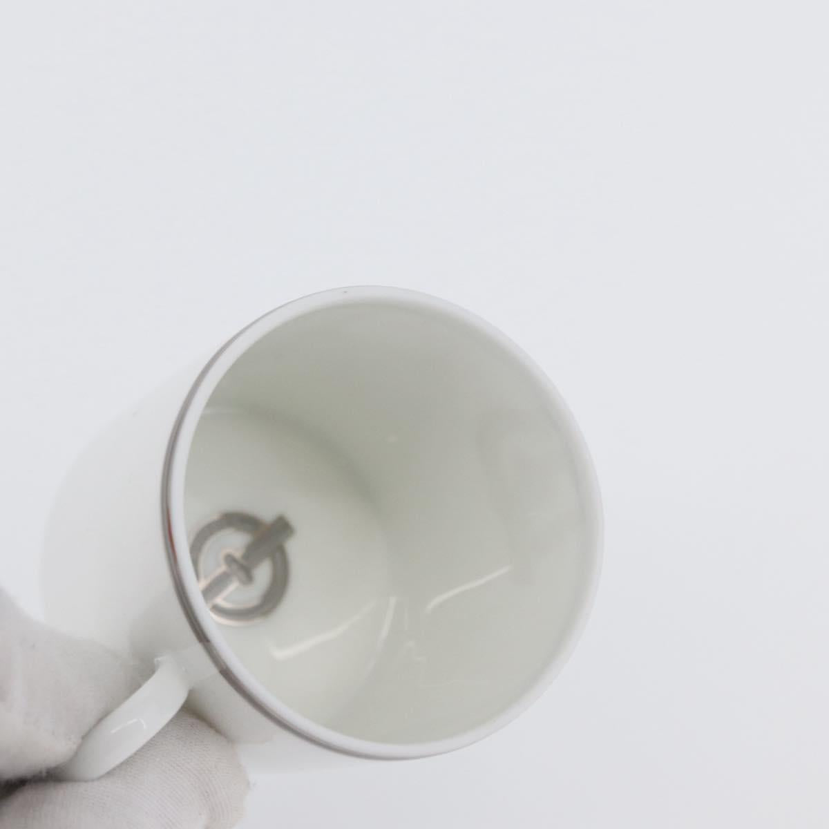 HERMES Schoendunkle Platinum Cup and Saucer Set of 2 Pottery Auth am10750SAV