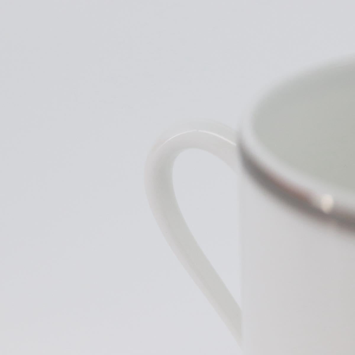 HERMES Schoendunkle Platinum Cup and Saucer Set of 2 Pottery Auth am10750SAV