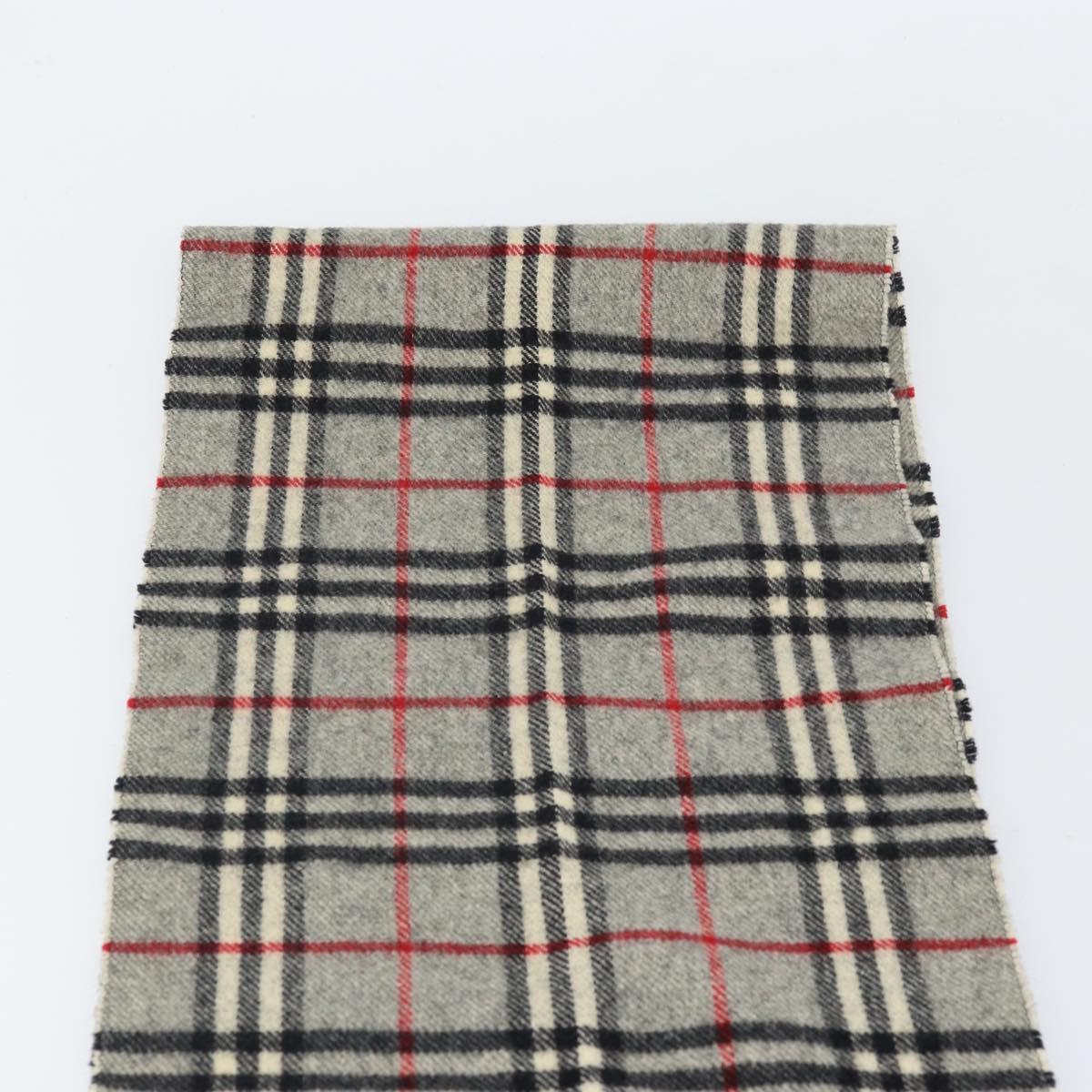 Burberrys Nova Check Scarf Wool Gray Auth am10751