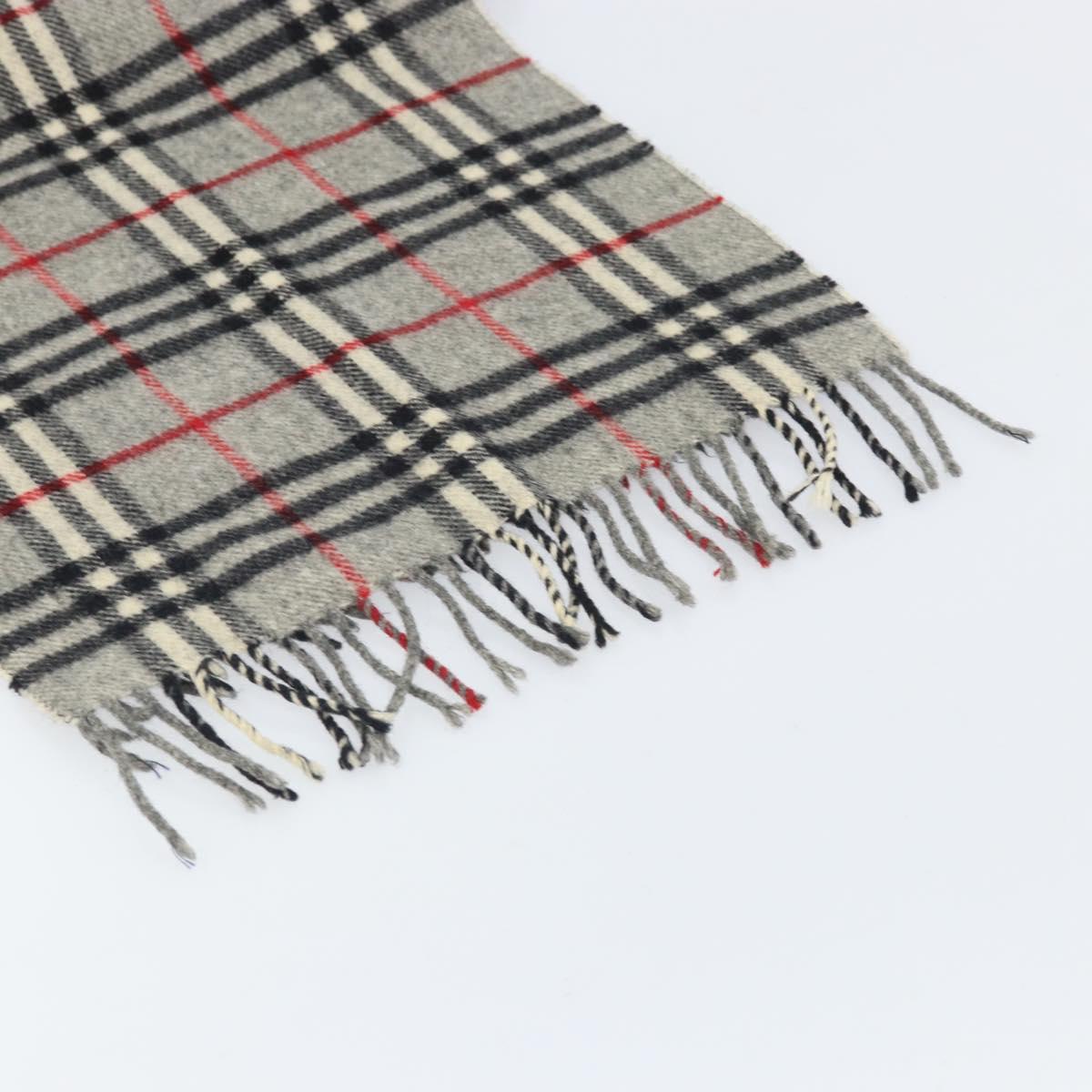 Burberrys Nova Check Scarf Wool Gray Auth am10751