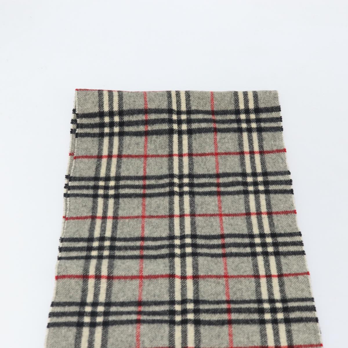 Burberrys Nova Check Scarf Wool Gray Auth am10751
