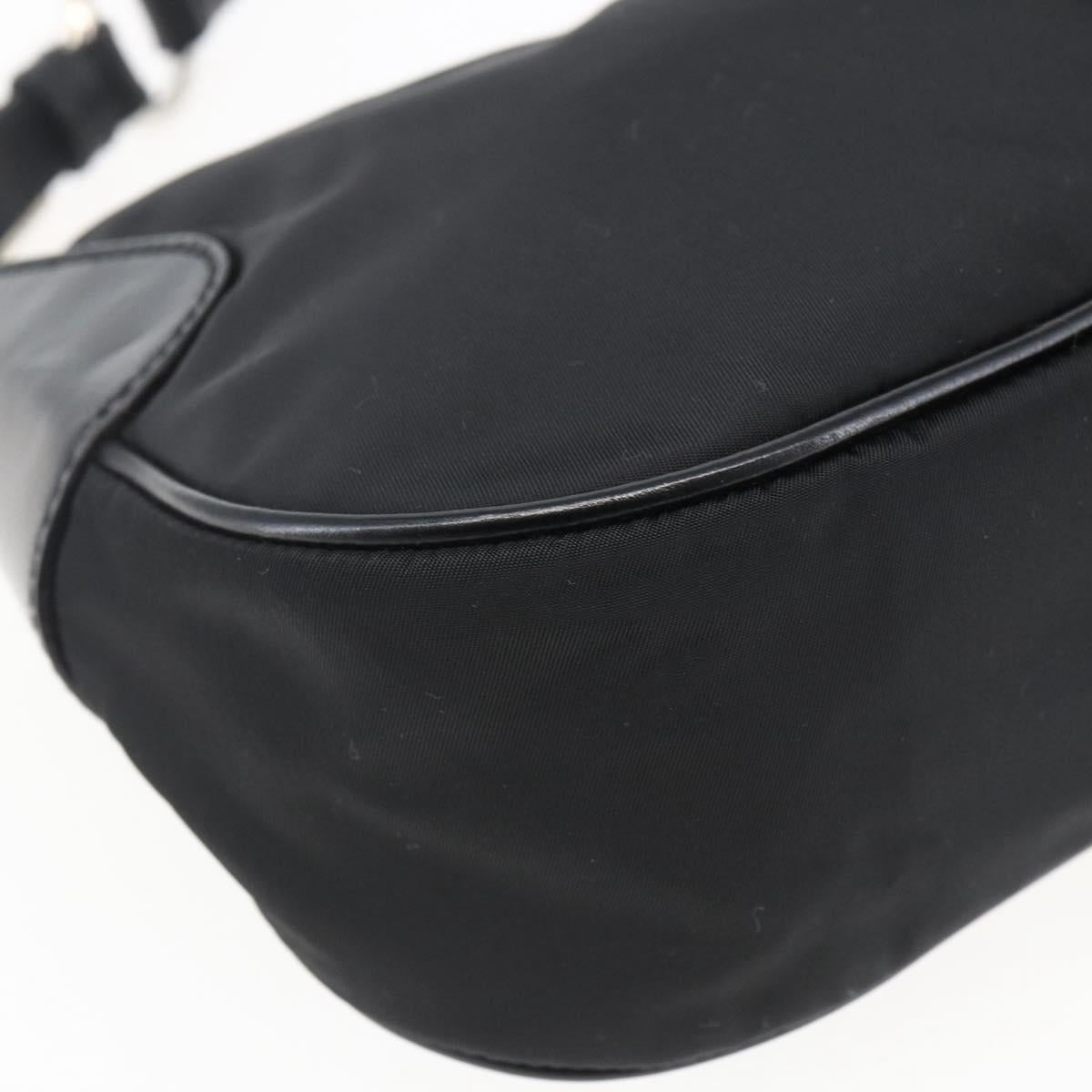 PRADA Hand Bag Nylon Leather Black Silver BR3043 Auth am10754SAV