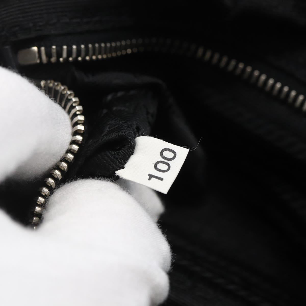 PRADA Hand Bag Nylon Leather Black Silver BR3043 Auth am10754SAV