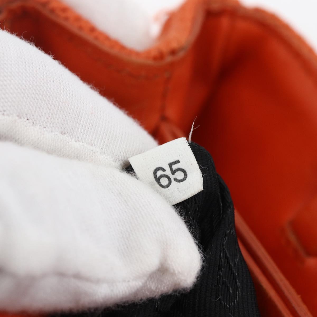 PRADA Hand Bag Wool Orange Silver Auth am10760