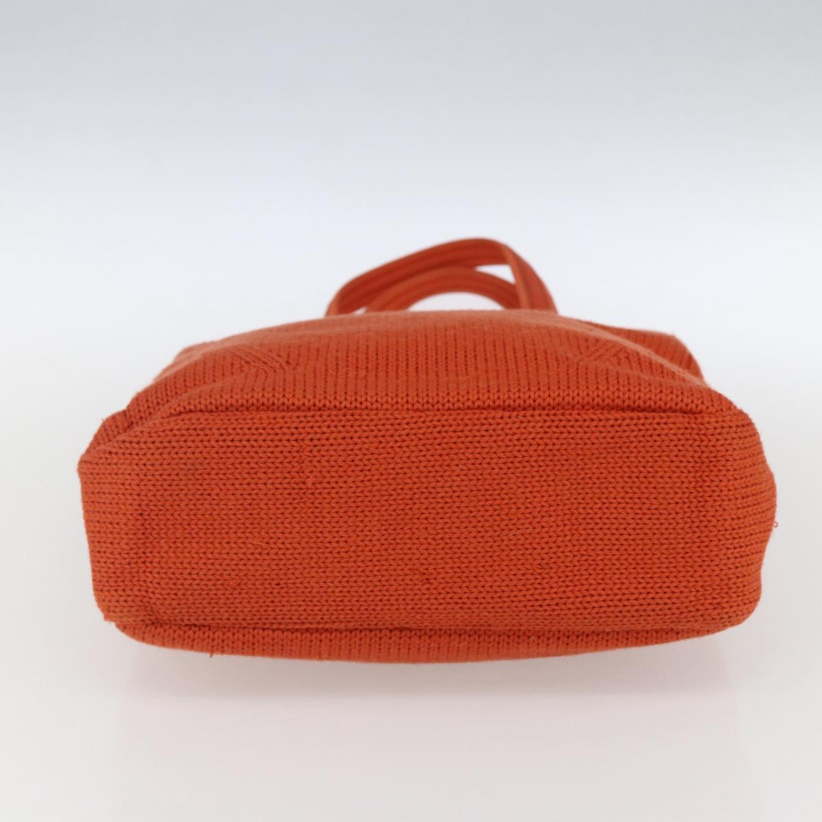 PRADA Hand Bag Wool Orange Silver Auth am10760