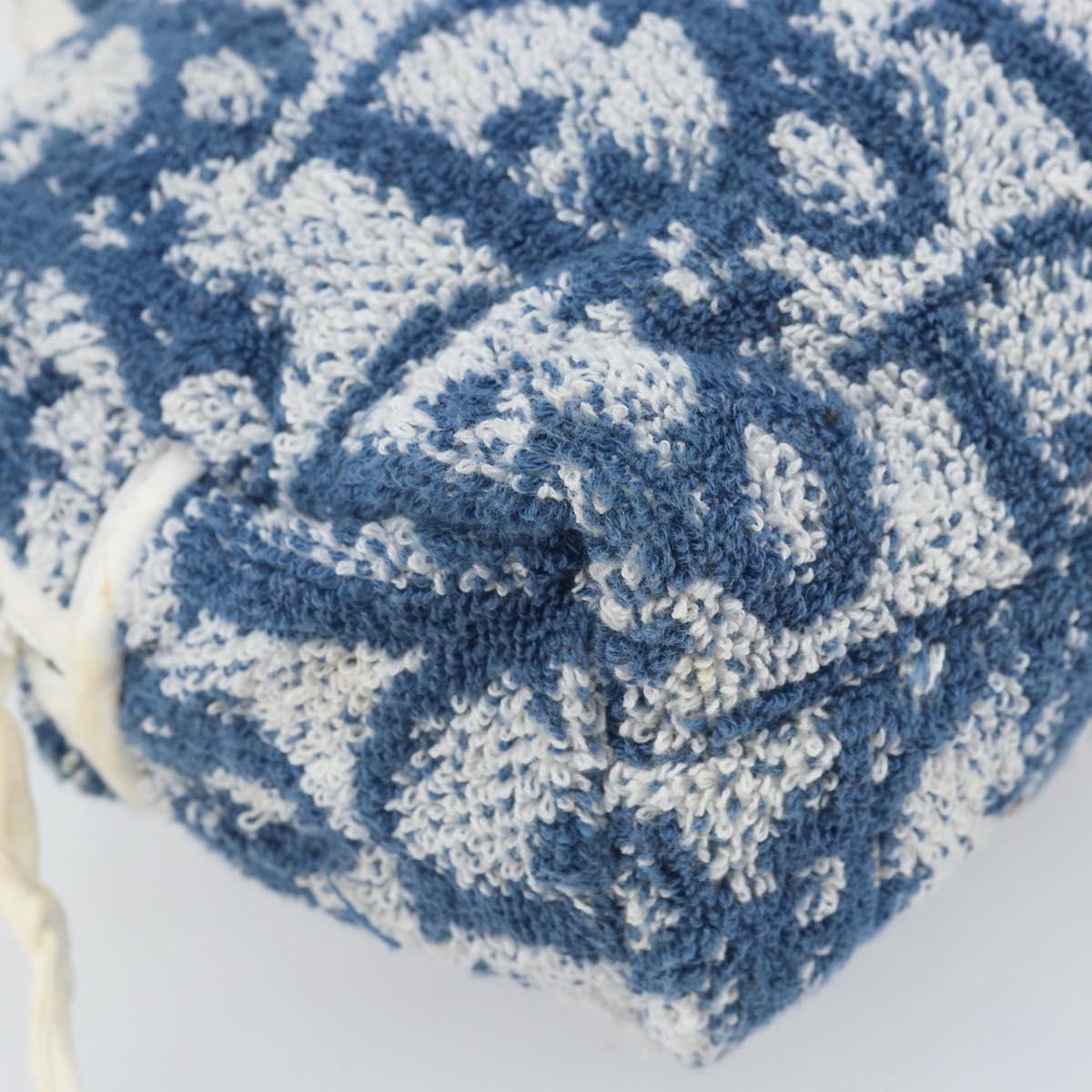 Christian Dior Trotter Canvas Hand Bag Pile Blue Auth am10761