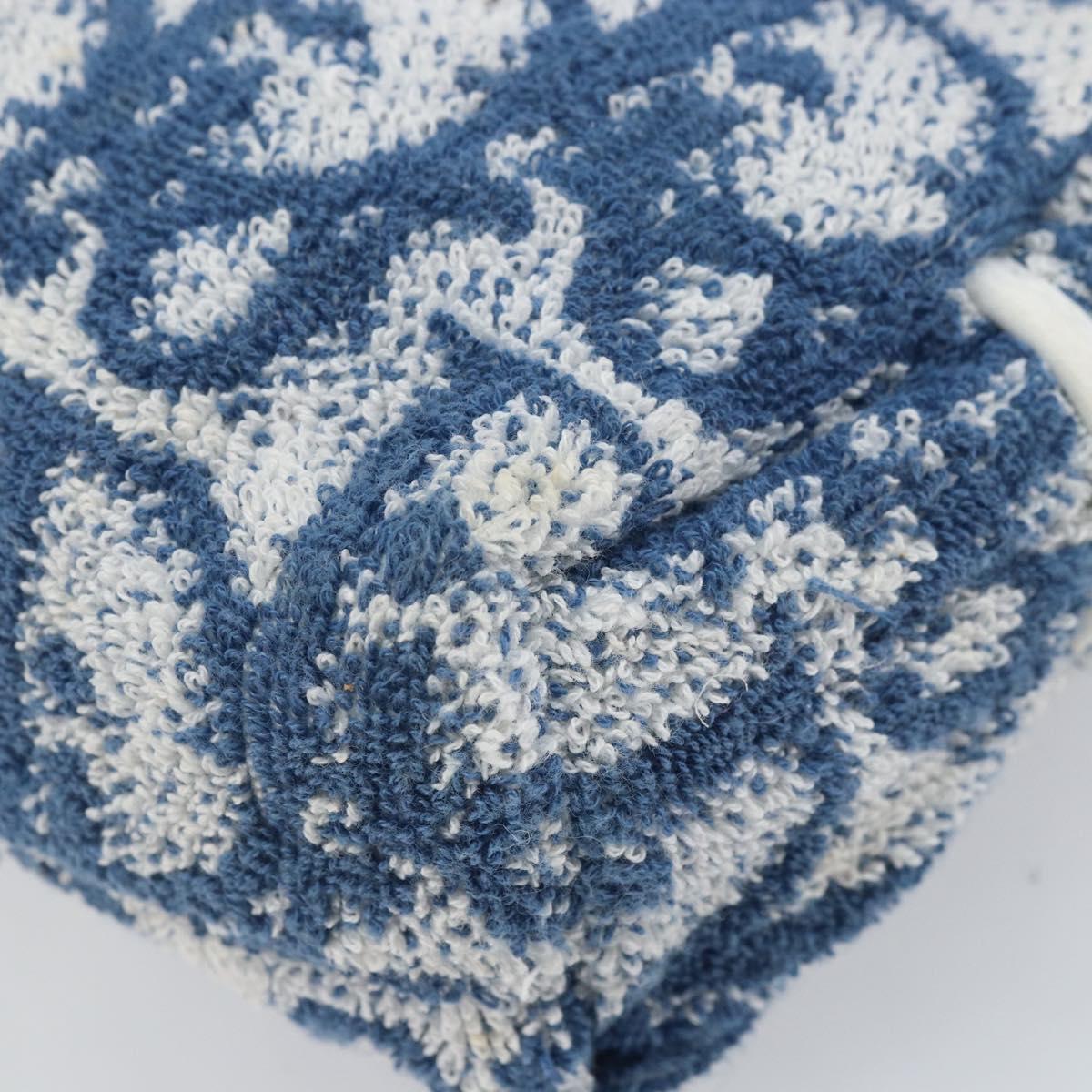 Christian Dior Trotter Canvas Hand Bag Pile Blue Auth am10761