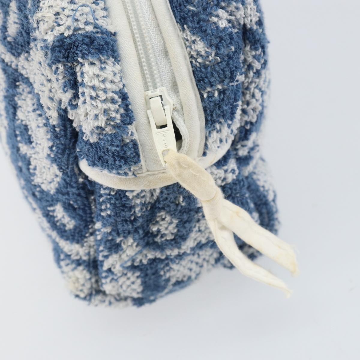 Christian Dior Trotter Canvas Hand Bag Pile Blue Auth am10761