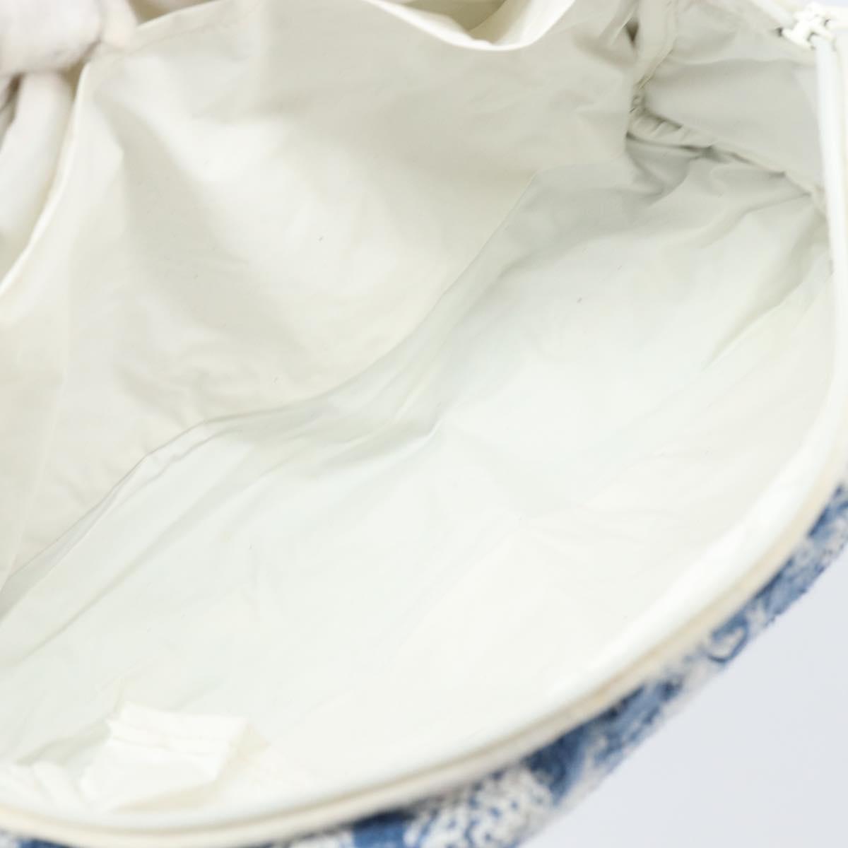 Christian Dior Trotter Canvas Hand Bag Pile Blue Auth am10761