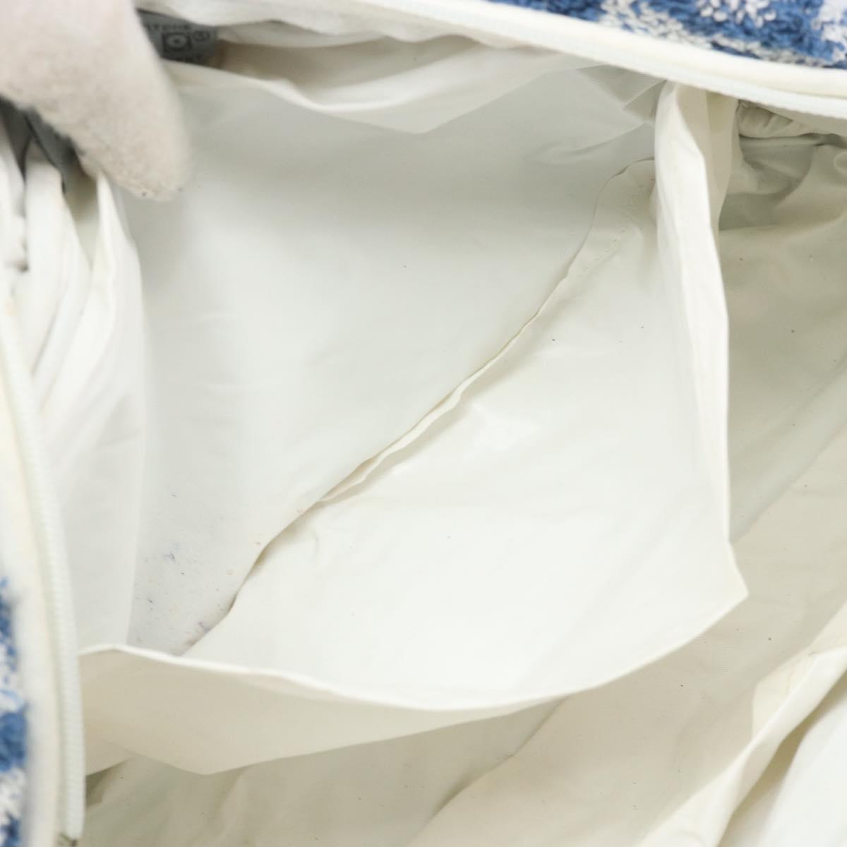 Christian Dior Trotter Canvas Hand Bag Pile Blue Auth am10761