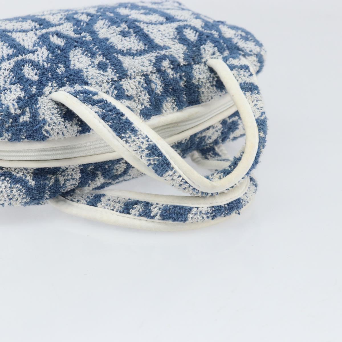 Christian Dior Trotter Canvas Hand Bag Pile Blue Auth am10761